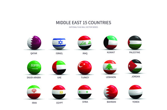 Flag Ball Vector of Middle east Countries.