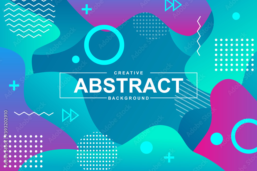 Fototapete abstract design with dynamic liquid shapes. colorful fluid style background for landing page, web ba