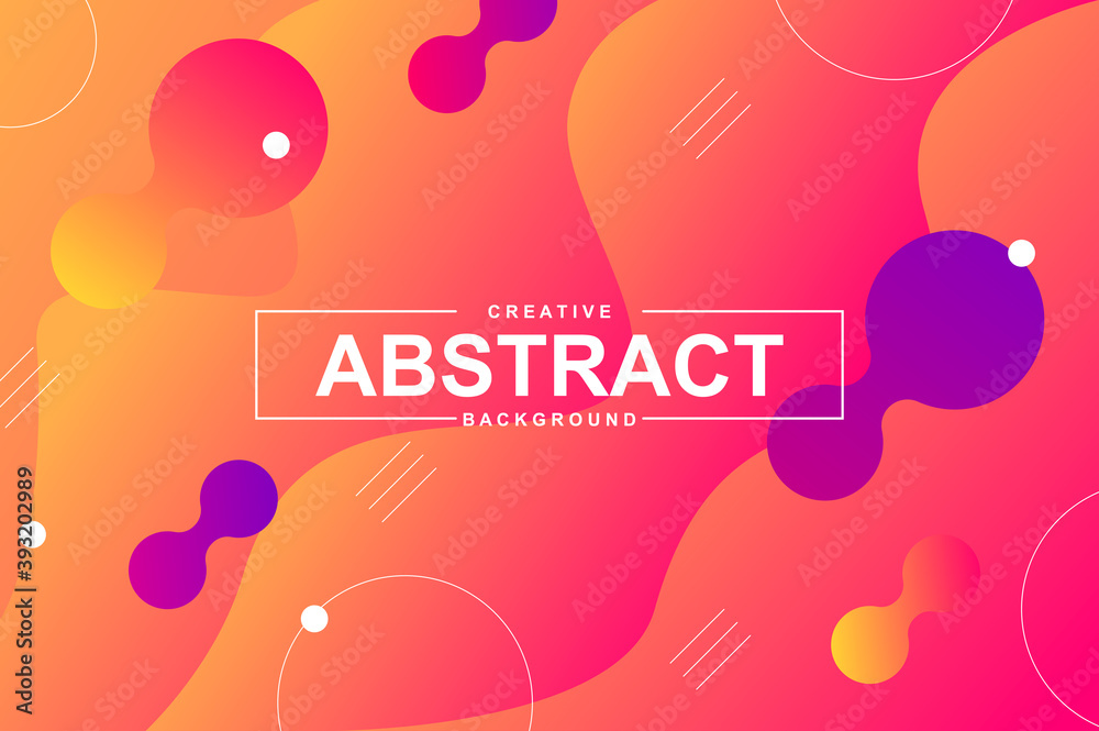 Fototapete abstract design with dynamic liquid shapes. colorful fluid style background for landing page, web ba