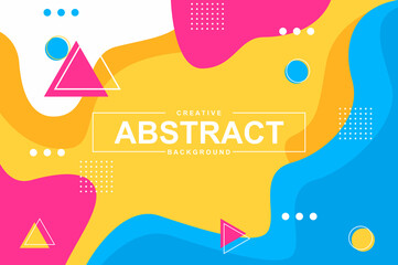 Unique light design with dynamic shapes in memphis style. Colorful bright background for landing page, banner or wallpaper. Wavy composition, graphic presentation with header vector Illustration.