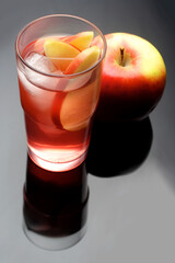 Studio shot of apple juice
