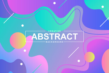 Trendy design with dynamic liquid shapes. Colorful fluid style background for landing page, graphic presentation. Vivid composition with gradients, wavy pattern with header vector Illustration.