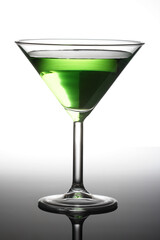 Studio shot of drink in martini glass
