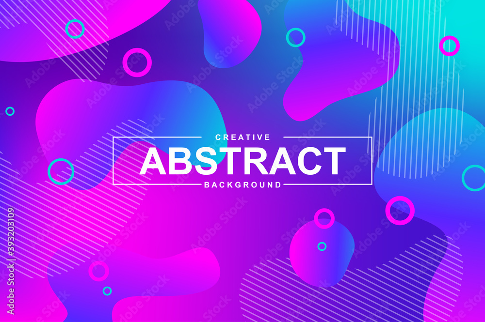 Fototapete trendy neon design with dynamic liquid shapes. colorful fluid style background for landing page, gra