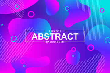 Trendy neon design with dynamic liquid shapes. Colorful fluid style background for landing page, graphic presentation. Vivid composition with gradients, wavy pattern with header vector Illustration.