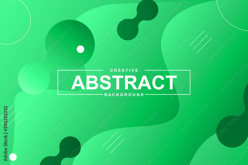 Aufkleber abstract design with dynamic liquid shapes. green fluid style background for landing page, web banne