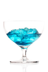 Studio shot of blue cracao drink
