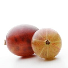 Studio shot of gooseberries at white background