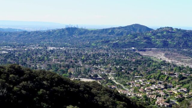 High angle view of the Altadena cityscape