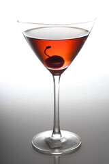 Studio shot of drink in martini glass