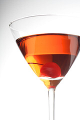 Studio shot of beverage in martini glass