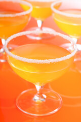 Studio shot of orange drink