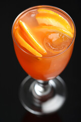 Studio shot of orange drink