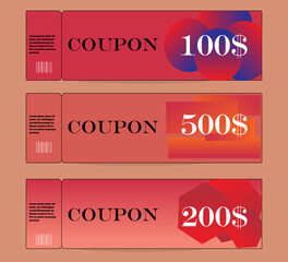 Coupon sale, offers and promotions vector template.