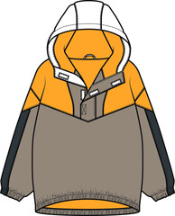 Flat sketch raincoat and windbreaker design for girls. © athyra