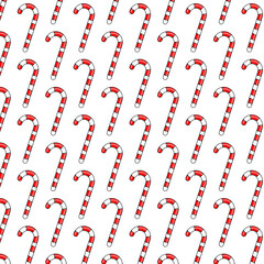 Candy cane seamless christmass striped white background. Christmas winter theme for gift wrapping. New Year seamless background for website. Seamless pattern with striped candy cane. 