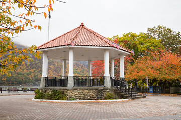 The waterfront gazebo in Cold Spring, New York.