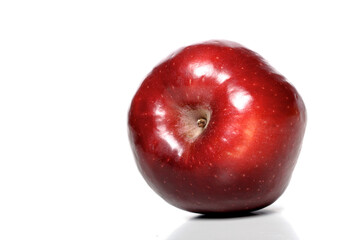 Studio soht of red apple on white background