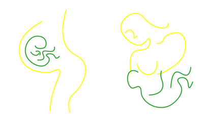 continuous single drawn one line maternity, pregnancy and breastfeeding