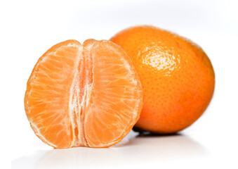Close-up of mandarin on white background