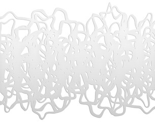 gray wavy curved tangled lines on white background, 3d illustration