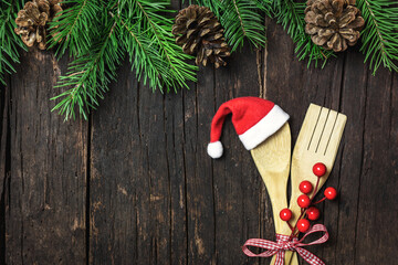 Christmas cooking or baking background