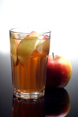 Close-up of apple juice