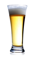 Studio shot of beer on white background