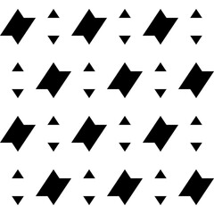 Seamless pattern. Triangles, figures ornament. Polygons wallpaper. Simple shapes backdrop. Ethnic motif. Geometric background. Digital paper, textile print, abstract. Vector.