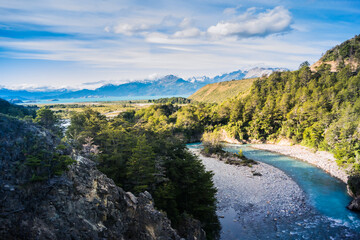 Fototapeta na wymiar River at Carretera Austral, Patagonia - Chile.