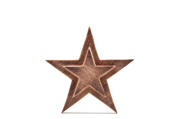 Fototapeta na wymiar Christmas decoration wooden star isolated on white