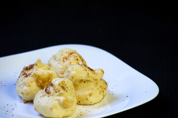 typical cheese bread from minas gerais brazil. space for text