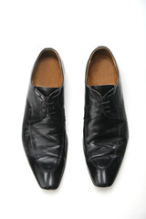 Black boot on white background