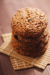 Cookies on wooden mat