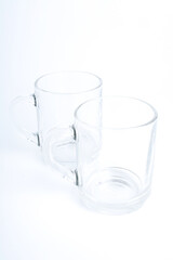 Studio shot of two empty glasses