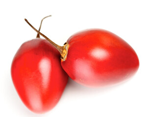 Close-up of tamarillo on white background