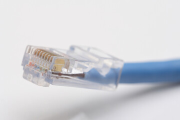 Network cable on white background