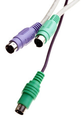 Computer cables on white bacground