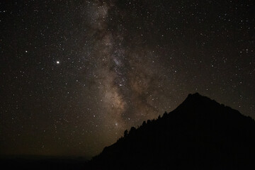 starry night with mountain