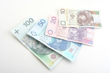 Polish money - zloty isolated on white background