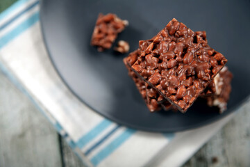 Close-up of chocolate cookies on plate