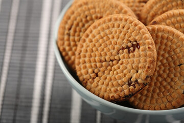 Close-up of cookies in bowl