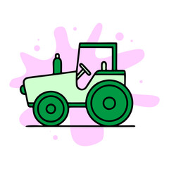 Field tractor icon. Outline field tractor vector icon for web design