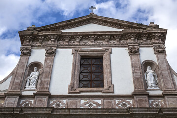 Fototapeta na wymiar Church Our Lady of Remedies (Chiesa della Madonna dei Rimedi) and Carmelite convent built in 1610 - 1625. Piazza dell’Indipendenza, Palermo, Sicily, Italy.