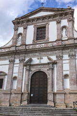 Fototapeta premium Church Our Lady of Remedies (Chiesa della Madonna dei Rimedi) and Carmelite convent built in 1610 - 1625. Piazza dell’Indipendenza, Palermo, Sicily, Italy.