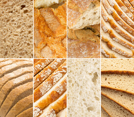 Bread Texture Food Collage, Various Breads Collection