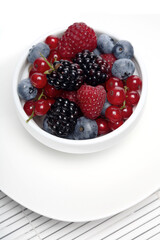 Berries in white cup - close-up