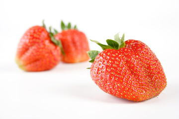 Strawberry on white background - close-up