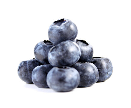 Blueberrys on white background - close-up