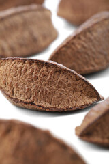 Brazil nut on white background